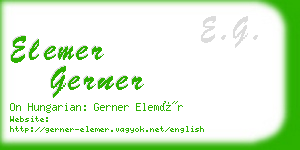 elemer gerner business card